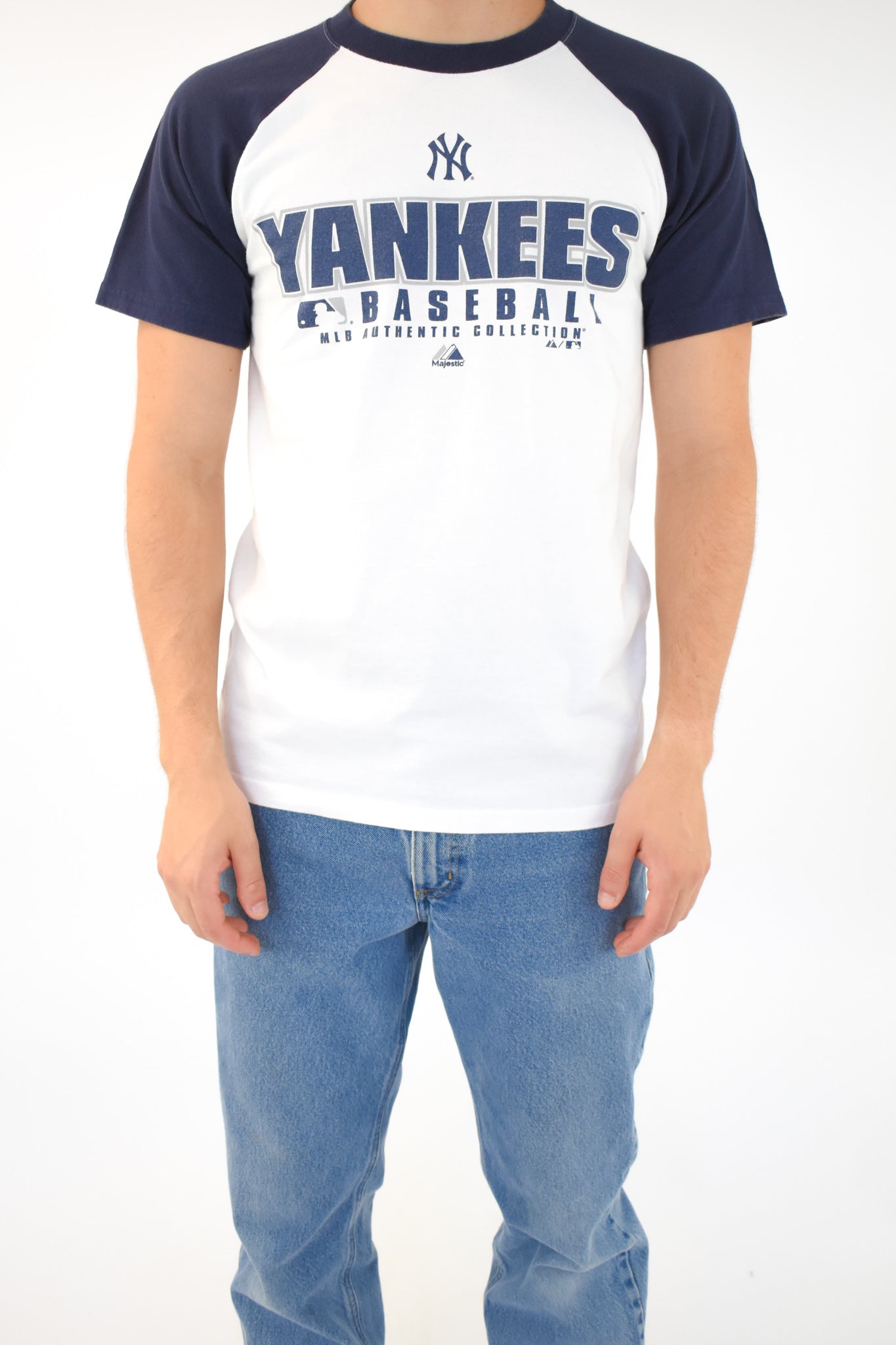 New York Yankees Majestic MLB Banner Vintage T-Shirt - Navy