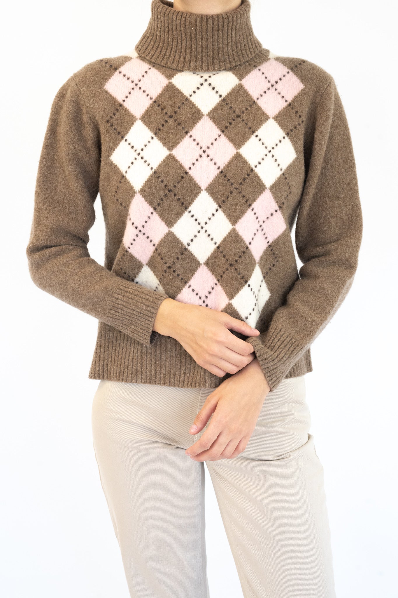 Argyle hotsell turtleneck sweater