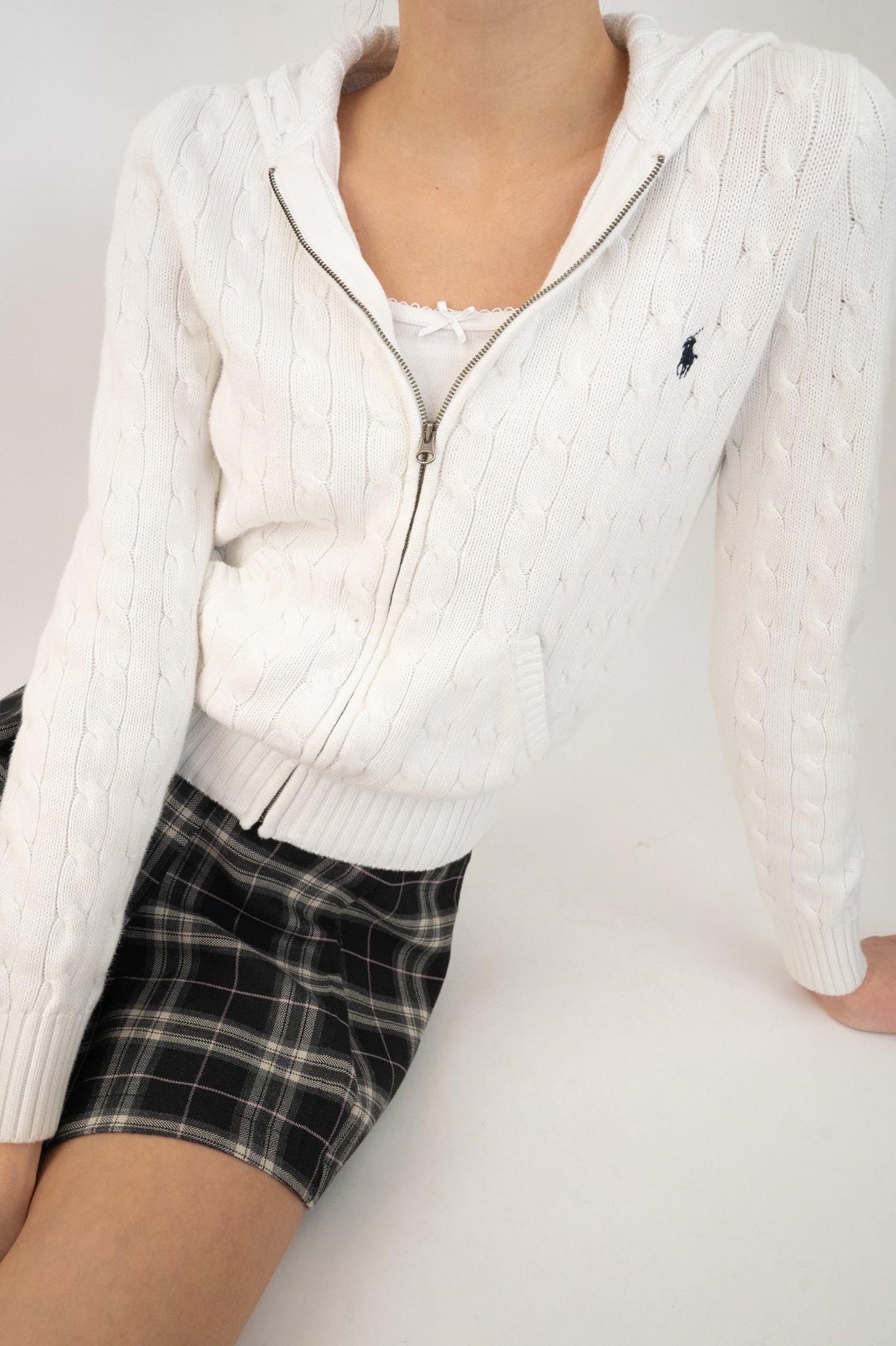 Ralph Lauren Cable Knit Zip Up Sweater