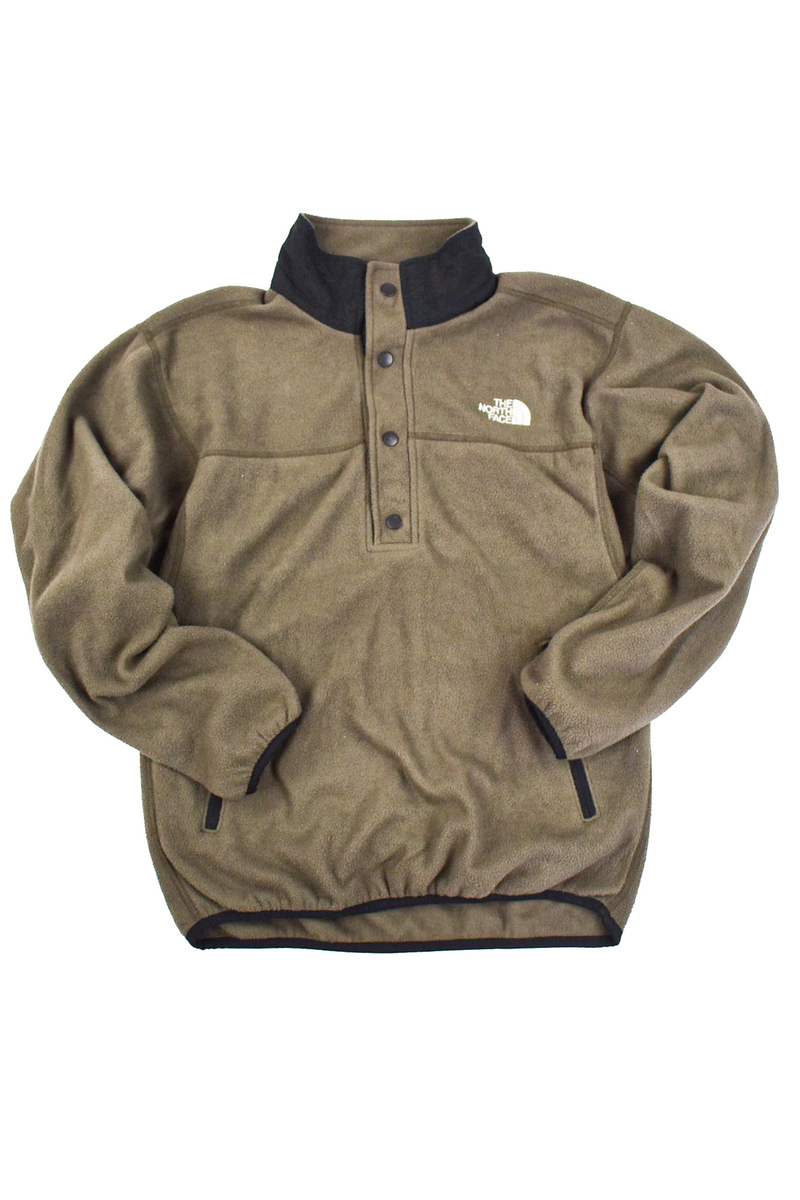 Brown Quarter Button Fleece