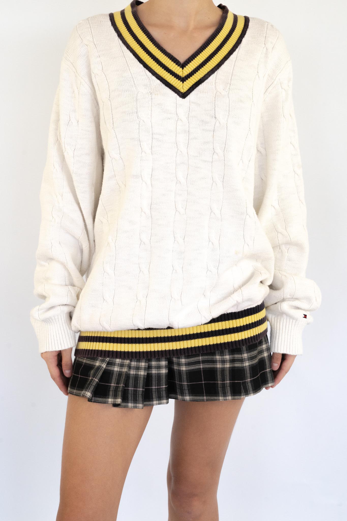 White Cable Sweater – Vintage Fabrik