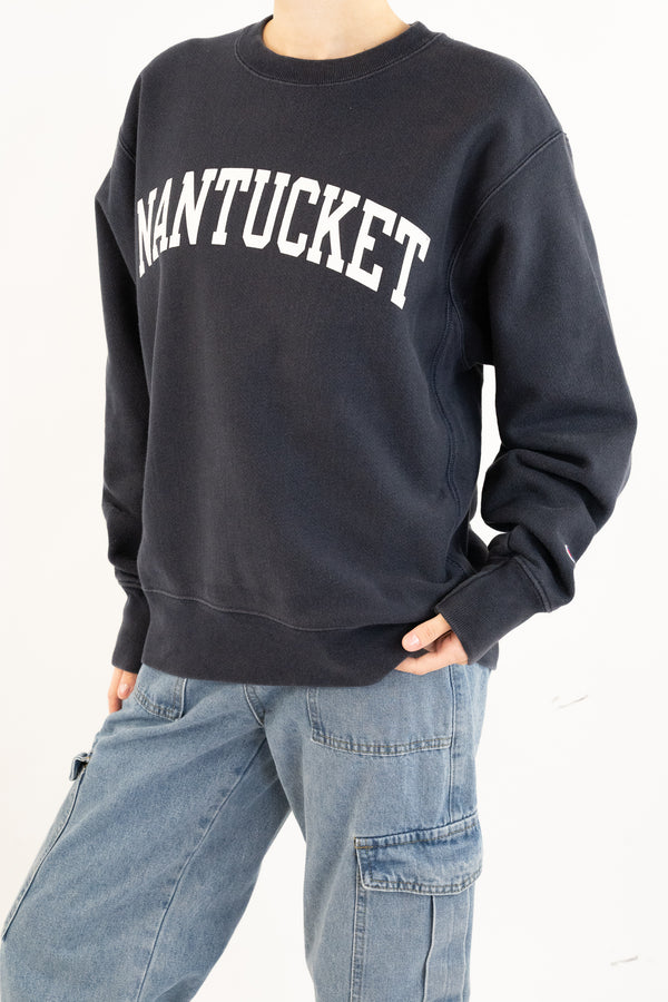 Navy Printed Sweatshirt