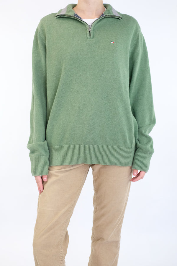 Green Quarter Zip Sweater