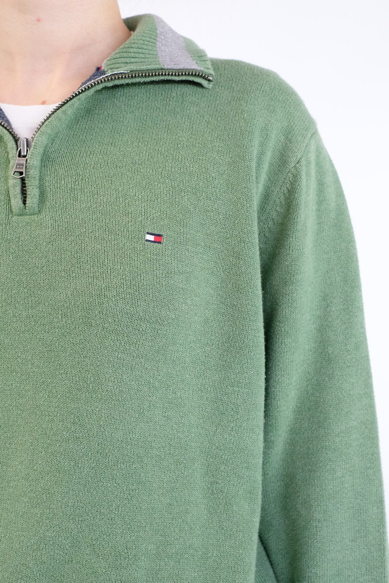 Green Quarter Zip Sweater