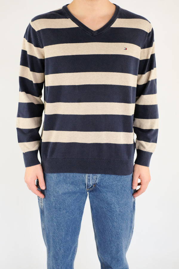 Striped V-Neck Sweater