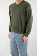 Green V-Neck Sweater