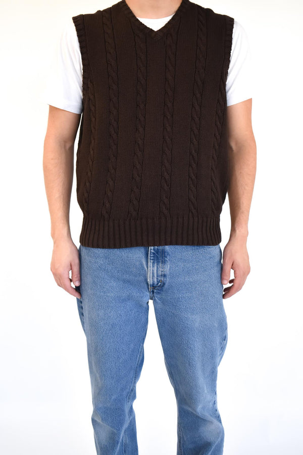 Brown Cable Vest