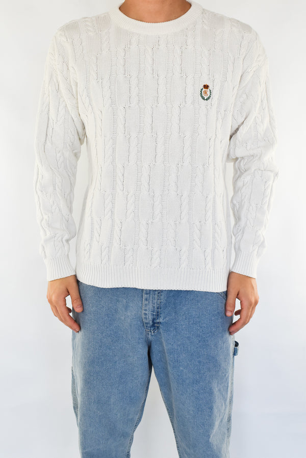 White Cable Sweater