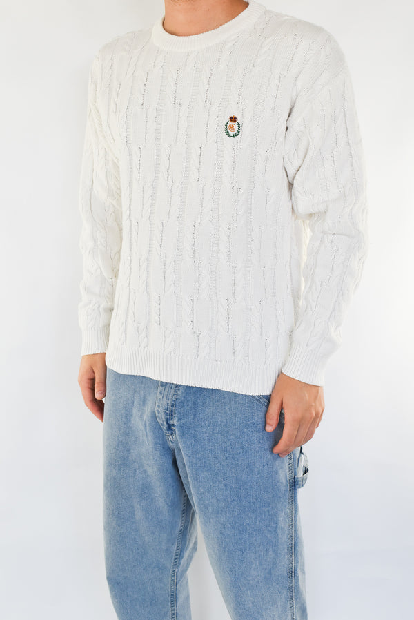 White Cable Sweater