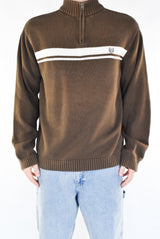 Brown Quarter Zip Sweater