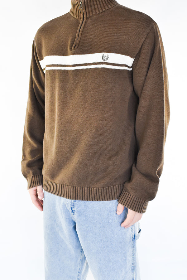 Brown Quarter Zip Sweater