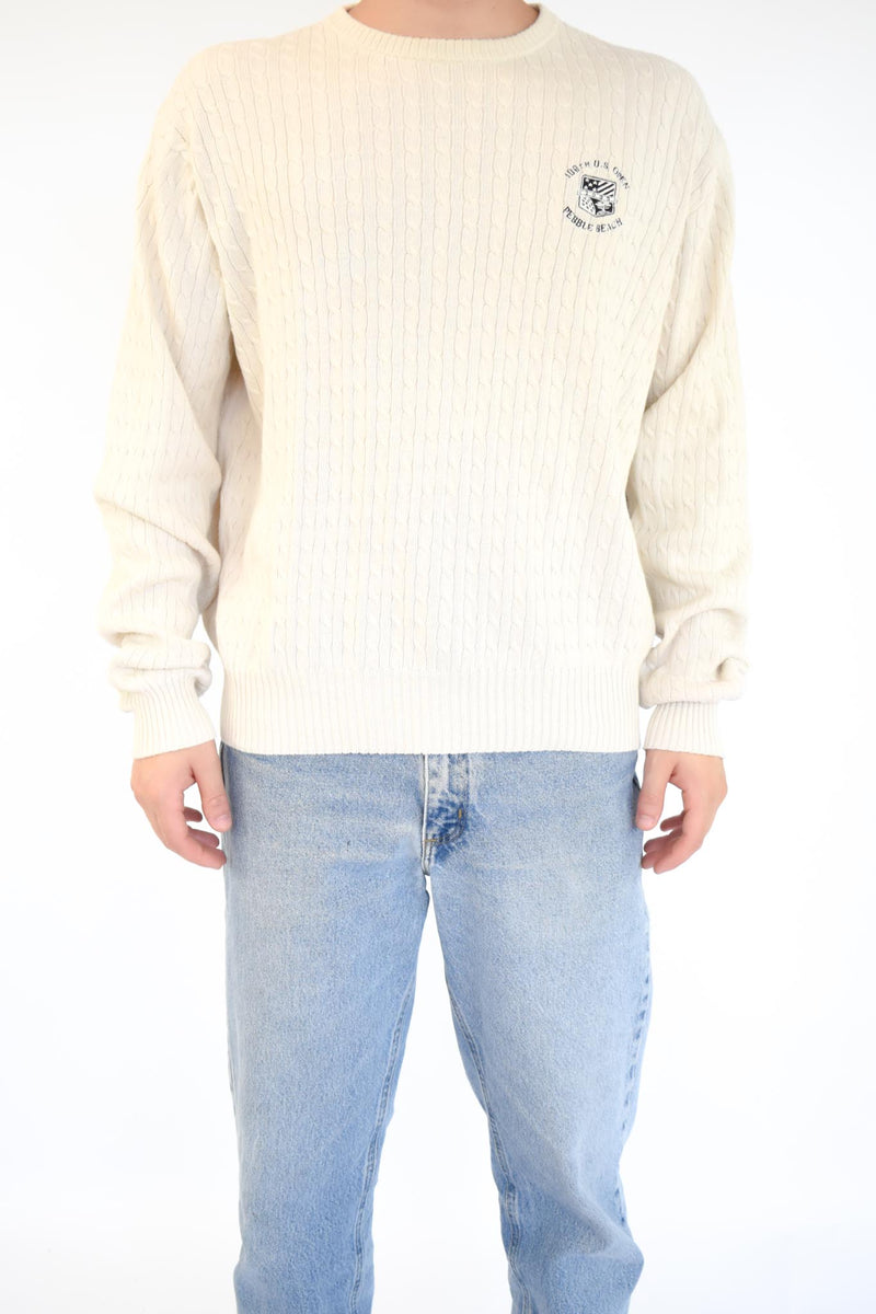 White Cable Sweater