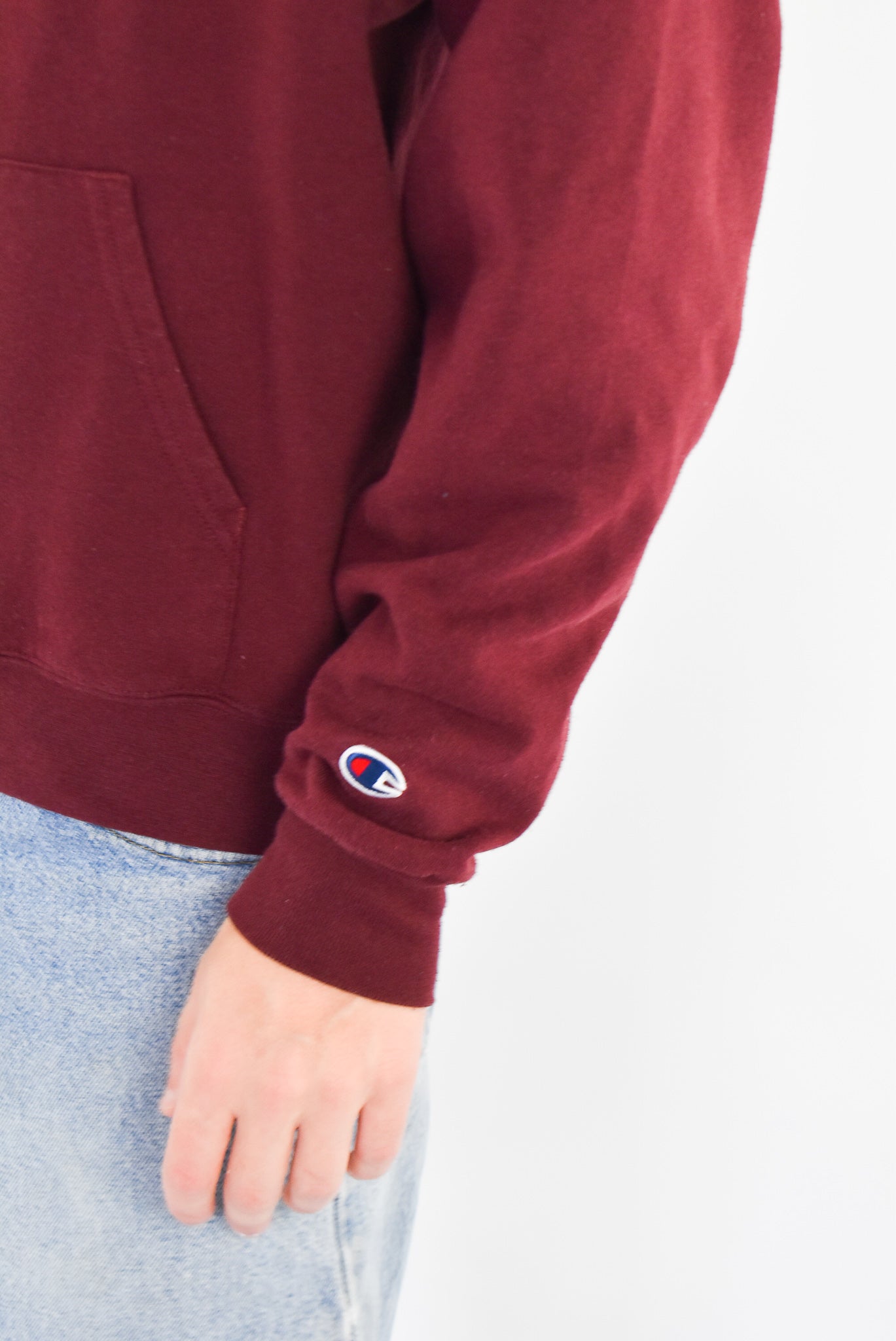 Burgundy Embroidered Hoodie