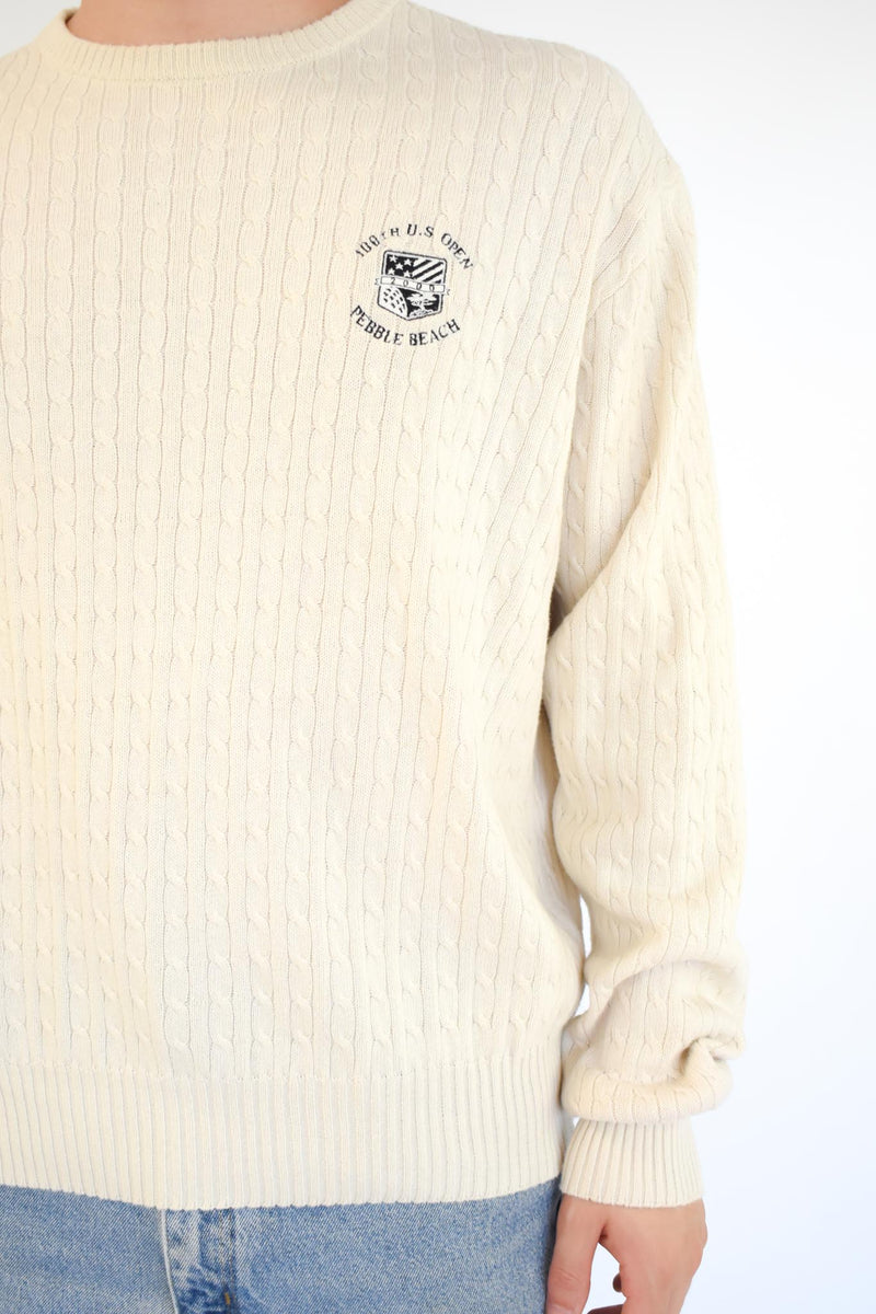 White Cable Sweater