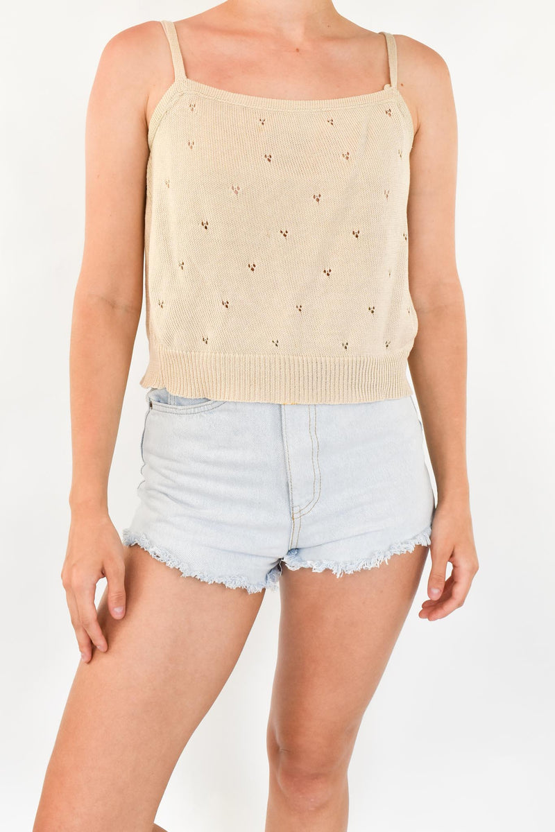 Beige Crochet Top