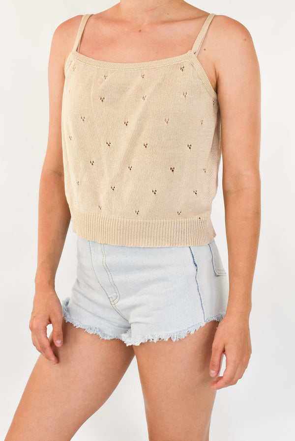 Beige Crochet Top