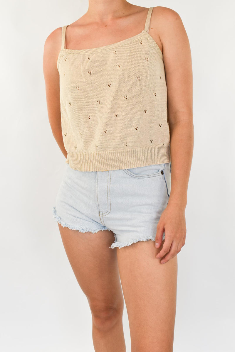 Beige Crochet Top