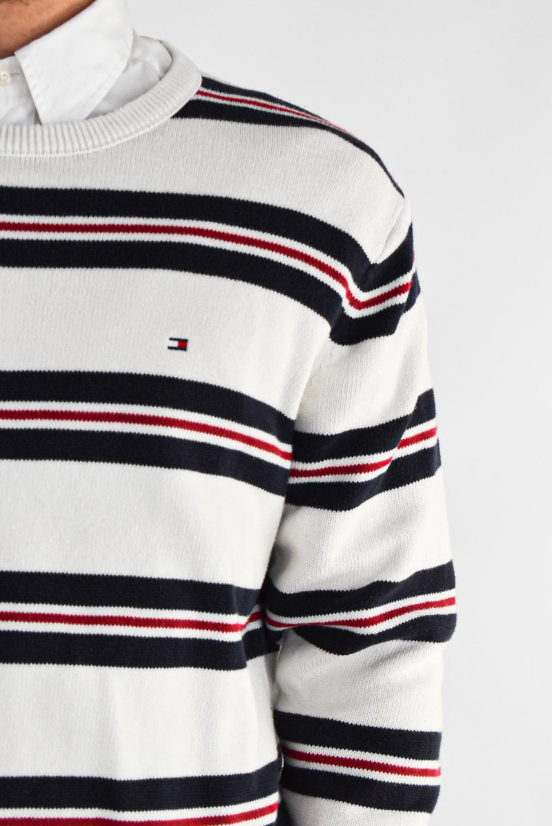 White Striped Sweater