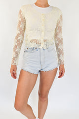 Cream Embroidered Top