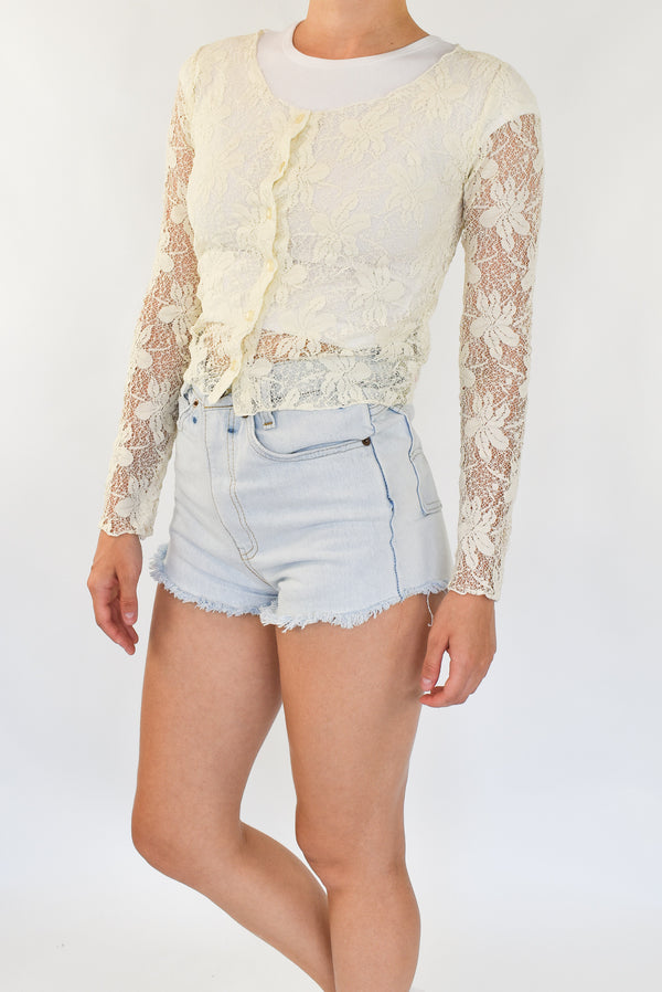 Cream Embroidered Top