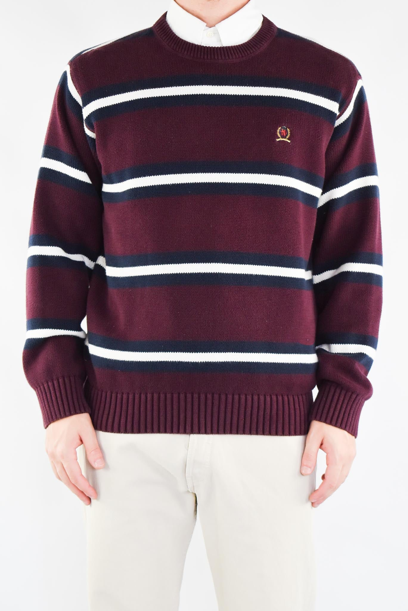 Burgundy Striped Sweater