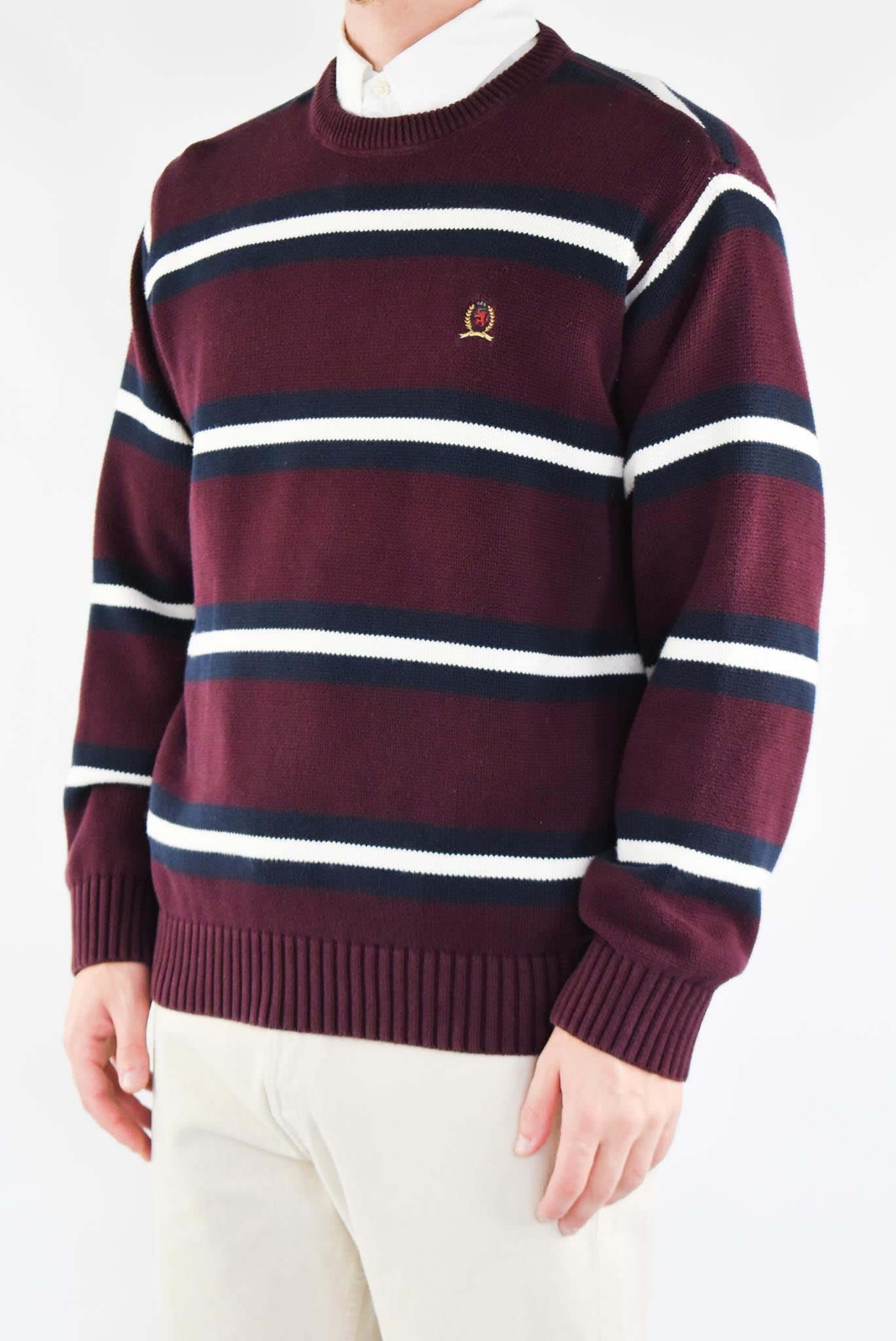 Burgundy Striped Sweater