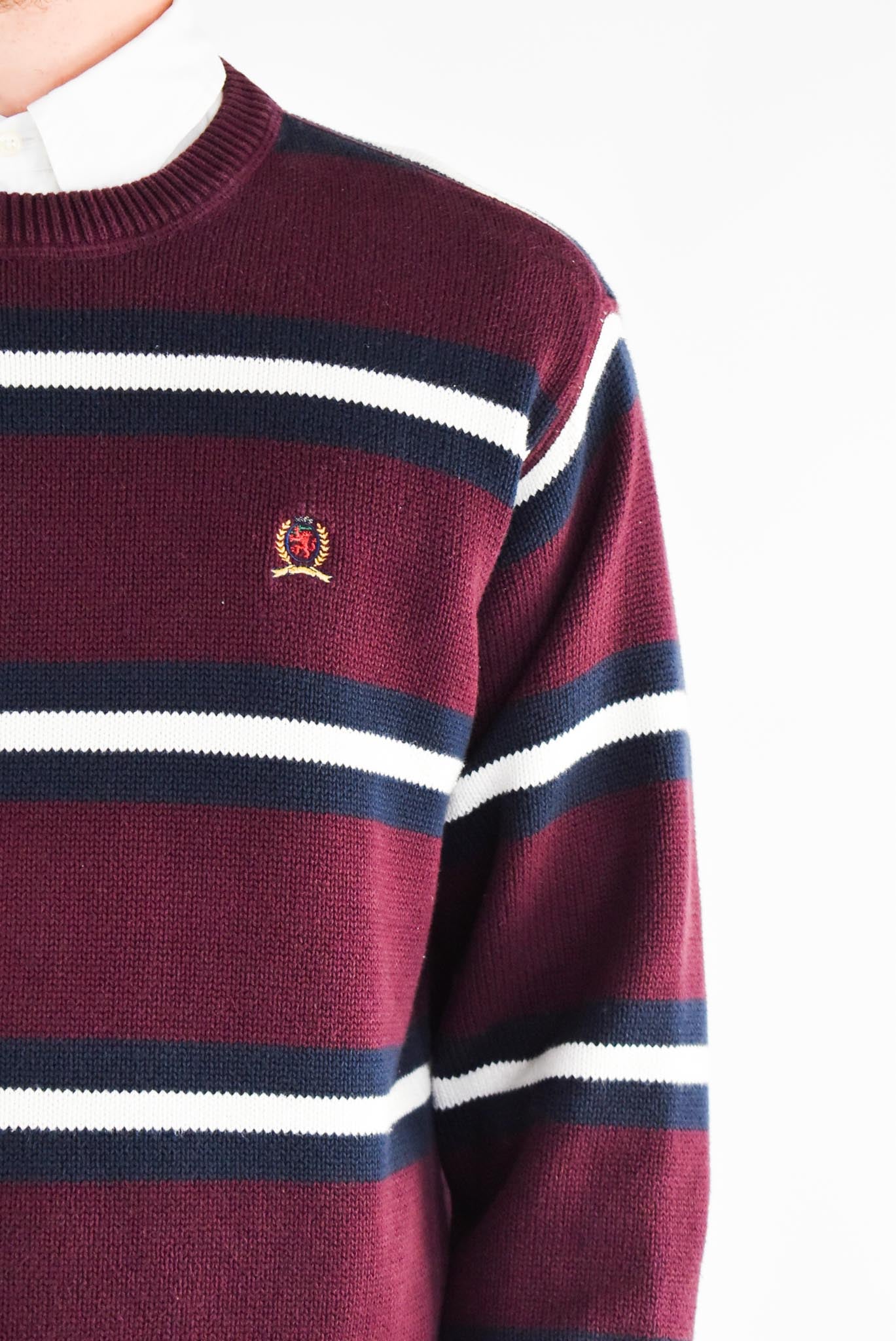 Burgundy Striped Sweater