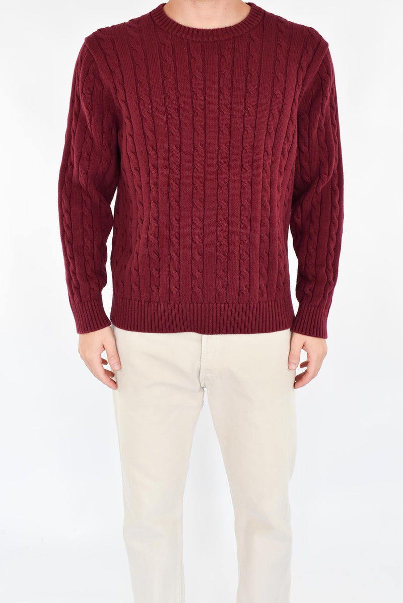 Burgundy Cable Sweater