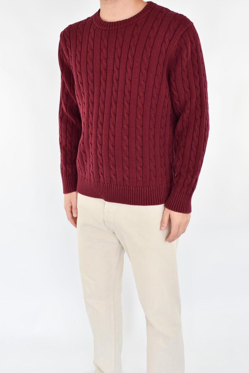 Burgundy Cable Sweater