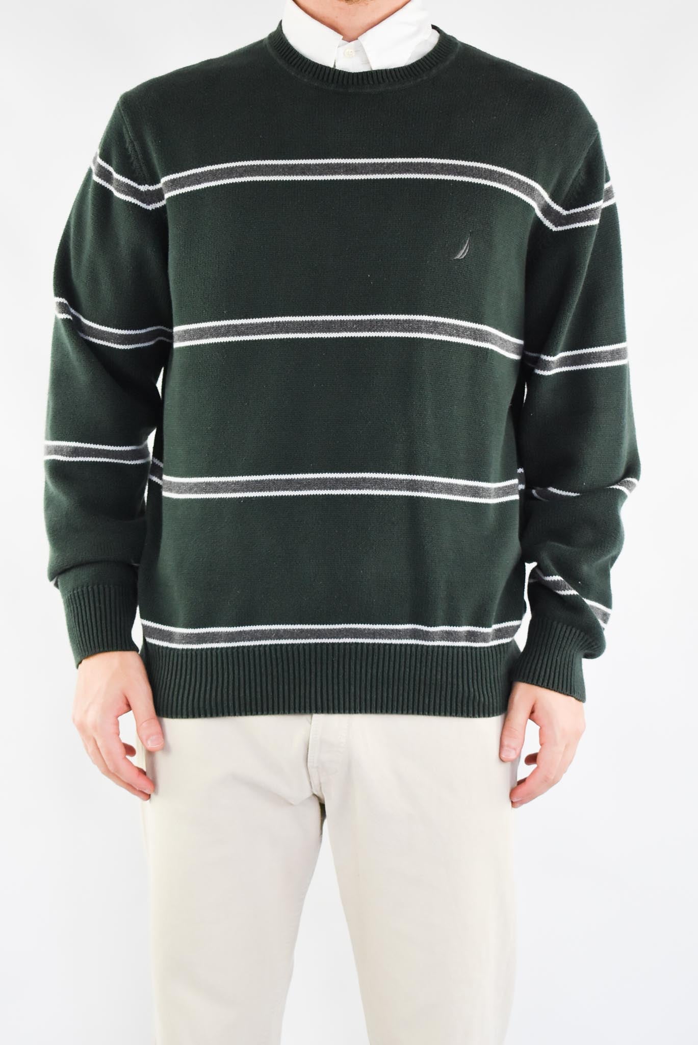 Green Striped Sweater