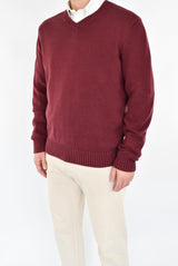 Burgundy V-Neck Sweater