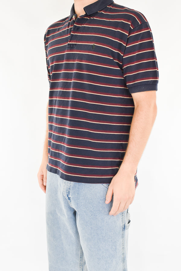 Navy Striped Polo