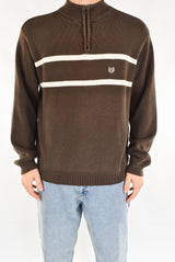 Brown Quarter Zip Sweater