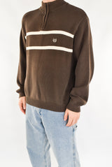 Brown Quarter Zip Sweater