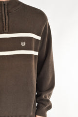 Brown Quarter Zip Sweater