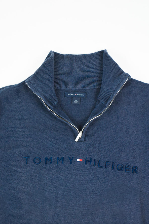 Navy Quarter Zip Sweater