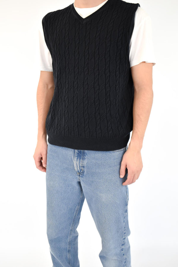 Navy Cable Vest