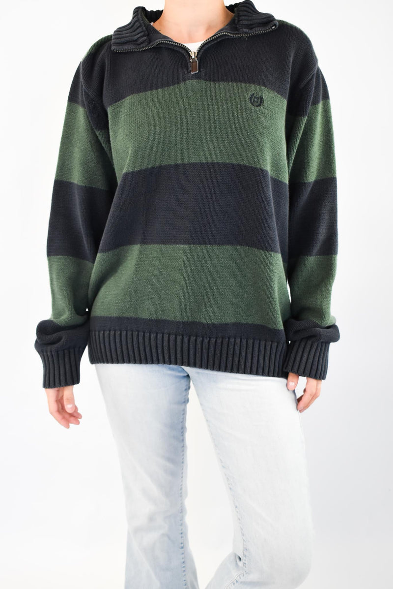 Striped Quarter Zip Sweater