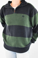 Striped Quarter Zip Sweater