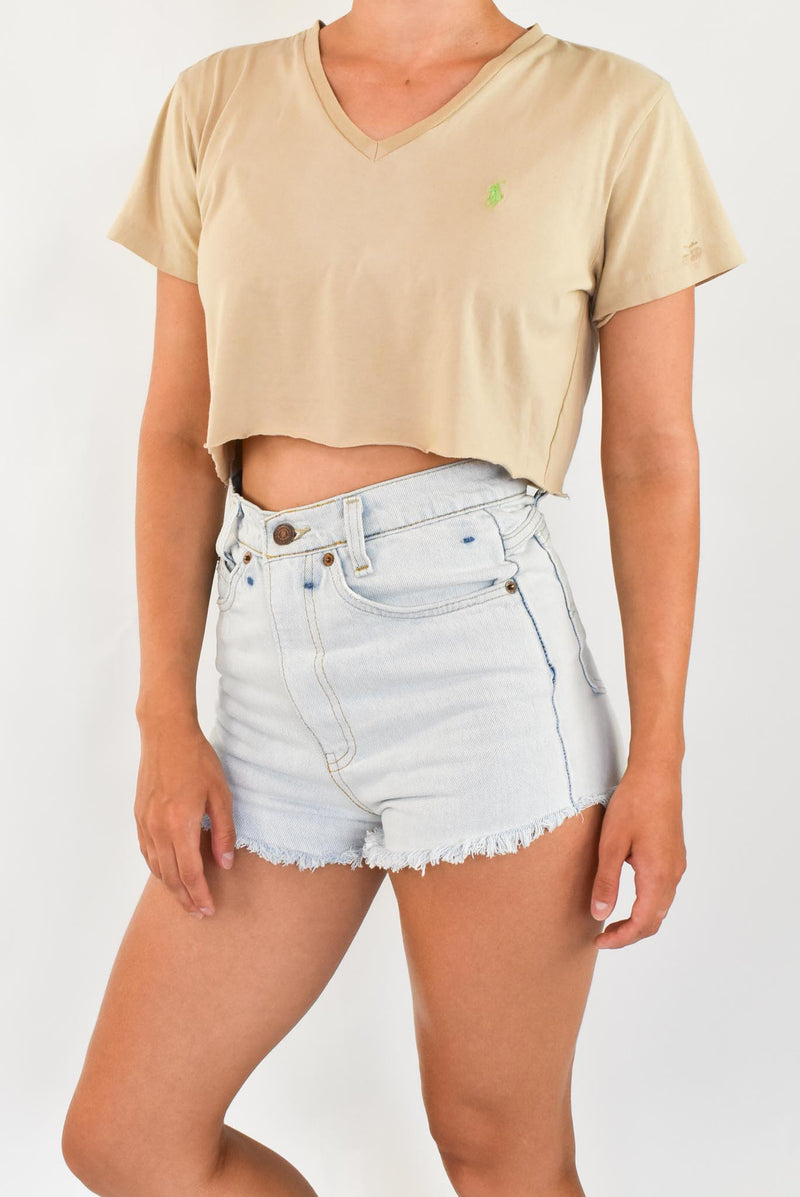 Beige Cropped T-Shirt