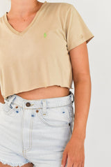 Beige Cropped T-Shirt