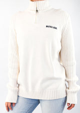 White Quarter Zip Sweater