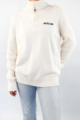 White Quarter Zip Sweater