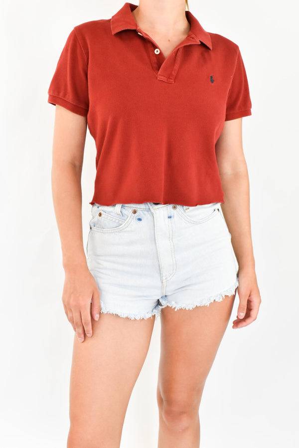 Red Cropped Polo