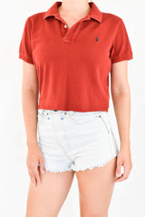 Red Cropped Polo