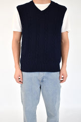 Navy Cable Vest