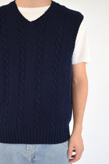 Navy Cable Vest