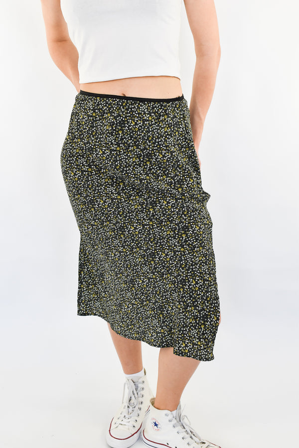 Black Flower Skirt