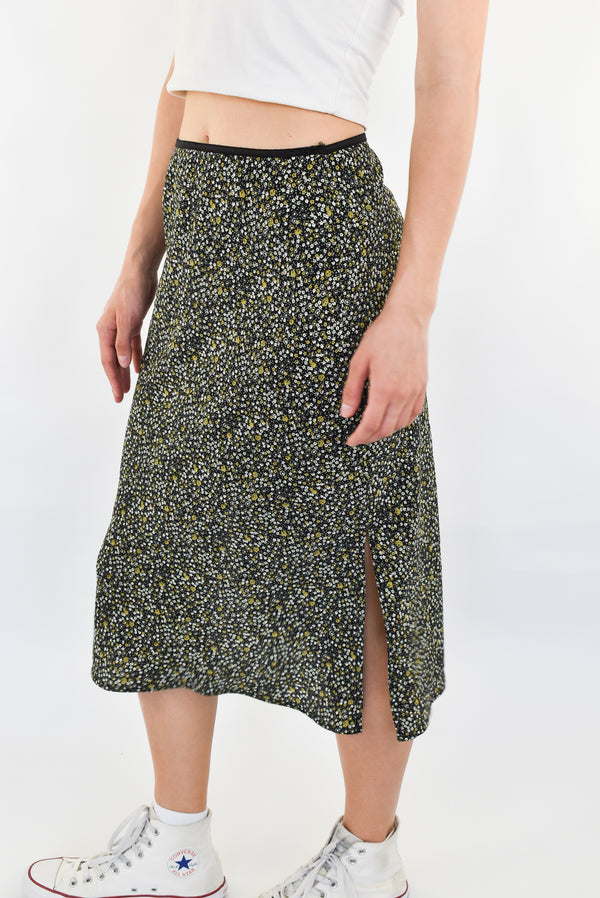 Black Flower Skirt