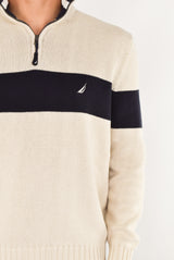 Cream Quarter Zip Sweater